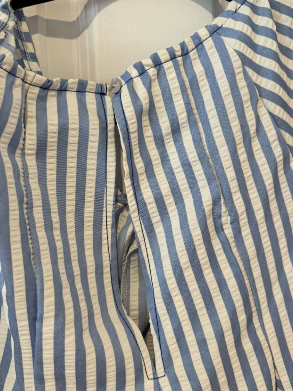 Blue and White Stripe Baby Doll Romper - Size Medium‎ - Picture 7 of 10